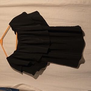 Boutique off the shoulder shirt, black with flowy ruffle, size Medium